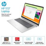 HP 17.3" FHD Laptop – Ryzen 5, 8GB RAM, 512GB SSD, Silver