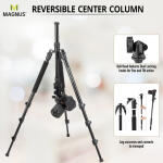 Magnus Aluminum Travel Tripod with Monopod and Arca-Type Ball Head (77")