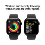 Apple Watch Series 10 (GPS) 42mm Jet Black Aluminum Case with Black Sport Band - S/M