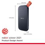 SanDisk 1TB Portable SSD - 800MB/s, USB-C, USB 3.2 Gen 2 (SDSSDE30-1T00-G26)