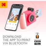 KODAK Smile+ 2-in-1 Digital Instant Camera & Bluetooth Printer – 10MP, Zink 2x3” Photos (Fuchsia)