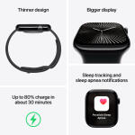 Apple Watch Series 10 (GPS) 42mm Jet Black Aluminum Case with Black Sport Band - S/M