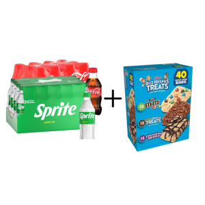 Coke Products Assorted Varieties 24/pk + Kelologg's Rice Krispies, Variety Pack 40 ct.