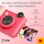 KODAK Smile+ 2-in-1 Digital Instant Camera & Bluetooth Printer – 10MP, Zink 2x3” Photos (Fuchsia)