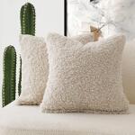 Faux Fur Decorative Throw Pillow. 2 pk