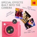 KODAK Smile+ 2-in-1 Digital Instant Camera & Bluetooth Printer – 10MP, Zink 2x3” Photos (Fuchsia)