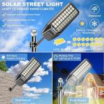 4000W Solar Street Light, 300,000 Lumens, Dusk-to-Dawn, Waterproof (1pck)