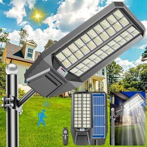 4000W Solar Street Light, 300,000 Lumens, Dusk-to-Dawn, Waterproof (1pck)