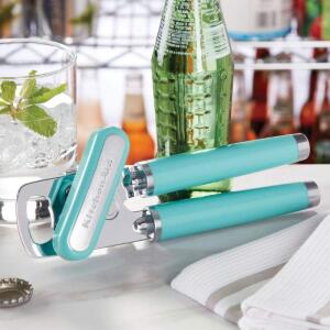 KitchenAid Classic Multifunction Can & Bottle Opener, 8.34 Inch (Aqua Sky)