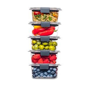 Rubbermaid Brilliance BPA-Free Food Storage Containers with Lids 300 mL