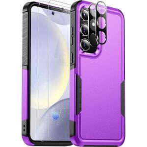 SPIDERCASE Heavy Duty Shockproof Phone Case for Galaxy S24 Plus 2024, Dark Purple