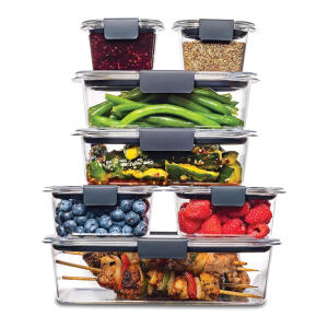 Rubbermaid Brilliance BPA-Free Food Storage Containers with Lids 10 Liters