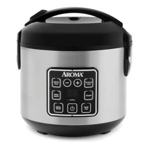 AROMA Digital Rice Cooker, 4 Cup (Uncooked) / 8 Cup (Cooked), Steamer, Grain Cooker, Multicooker, 2 Qt, Stainless Steel Exterior, ARC 914SBD