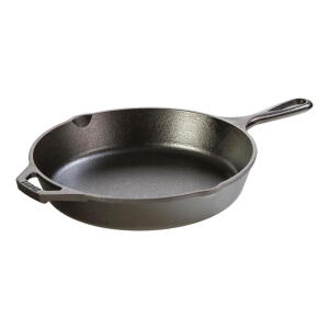 Lodge 10.25 Inch Cast Iron PreSeasoned Skillet, Signature Teardrop Handle, Use in the Oven, on the Stove, on the Grill, or Over a Campfire, Black