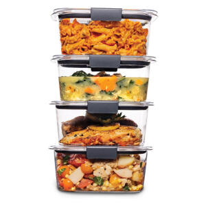 Rubbermaid Brilliance BPA-Free Airtight Food Storage Containers with Lids, Set of 4 (4.7 Cup), ideal for lunch, meal prep, and leftovers 8pcs