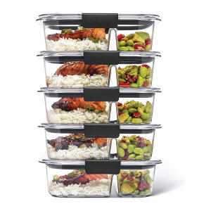 Rubbermaid Brilliance BPA Free Food Storage Containers with Lids 675 ML