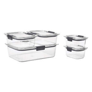 Rubbermaid Brilliance Leak-Proof Food Storage Containers with Airtight Lids, Clear 10pcs