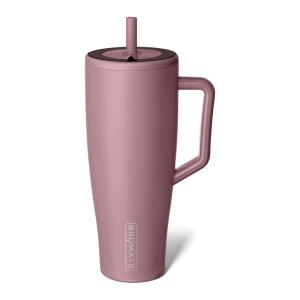 Brate Era 40 oz Tumbler with Handle and Straw | 100% Leakproof Insulated Tumbler with Lid and Straw | Made of Stainless Steel | Cup Holder Friendly Base | 40oz (Rose Taupe)