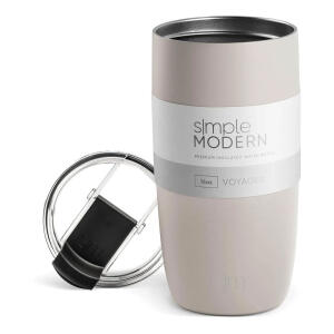 Simple Modern Travel Coffee Mug Tumbler with Flip Lid, Reusable Insulated Stainless Steel Cold Brew Iced Coffee Cup Thermos, Voyager Collection, 16oz