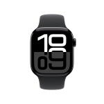 Apple Watch Series 10 (GPS) 42mm Jet Black Aluminum Case with Black Sport Band - S/M