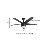 Home Decorators CollectionMerwry 52 in. Integrated LED Indoor Matte Black Ceiling Fan with Light Kit and Remote Control (SW1422MBK)