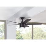 Home Decorators CollectionMerwry 52 in. Integrated LED Indoor Matte Black Ceiling Fan with Light Kit and Remote Control (SW1422MBK)