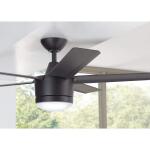 Home Decorators CollectionMerwry 52 in. Integrated LED Indoor Matte Black Ceiling Fan with Light Kit and Remote Control (SW1422MBK)