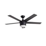 Home Decorators CollectionMerwry 52 in. Integrated LED Indoor Matte Black Ceiling Fan with Light Kit and Remote Control (SW1422MBK)