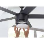 Home Decorators CollectionMerwry 52 in. Integrated LED Indoor Matte Black Ceiling Fan with Light Kit and Remote Control (SW1422MBK)