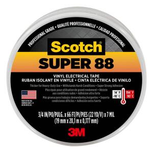 Scotch3/4 in. x 66 ft. x 0.008 in. Super 88 Vinyl Electrical Tape, Black (6143-BA-10)