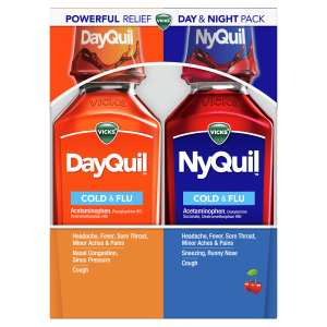 Vicks DayQuil and NyQuil Cough (Combo Pack) Cold & Flu Relief Liquid