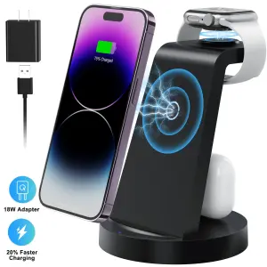 ETEPEHI 3 in 1 Charging Station for iPhone, Wireless Charger for iPhone