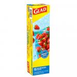 Glad Zipper Freezer Bags, Gallon, 15 Bags/Box