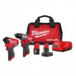 Milwaukee M12 FUEL 12-Volt Lithium-Ion Brushless Cordless Hammer Drill and Impact Driver Combo Kit w/2 Batteries and Bag (2-Tool)