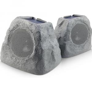 iHome - Outdoor Rechargeable Bluetooth Solar Rock Speakers with TWS Linking