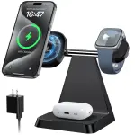 EGEH 3 in 1 Charging Station for Apple Devices: Mag-Safe Wireless Charger for iPhone