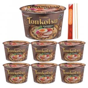 Nongshim Tonkotsu Ramen Bowls 6 count 3.56 Oz (Black Garlic) -