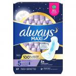 Always Maxi Extra Heavy Overnight Pads with Wings Size 5, Unscented