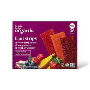 Good & Gather18oz/36ct - Organic Fruit Strip Strawberry, Mango & Wildberry Variety Pack