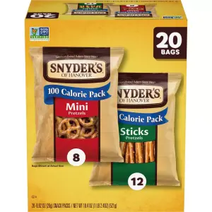 Snyder's of Hanover 20-Count Pretzels Minis and Sticks 100 Calorie Packs Variety Pack