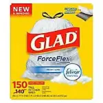 Glad Force Flex (150ct.) 13 Gallon Drawstring Trash Bag