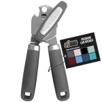 Gorilla Grip Heavy Duty Stainless Steel Manual Can Opener and Bottle Opener, Soft Handle, Rust-Proof, Easy-Turn Knob, Multifunctional Kitchen Tool (Almond)