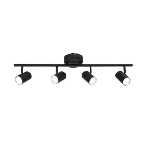 Hampton Bay Crosshaven 2.6 ft. 4-Light Black Smart Color Tunable Integrated LED Fixed Track Ceiling Lighting Kit