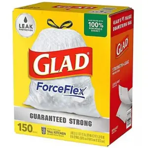 Glad Force Flex (150ct.) 13 Gallon Drawstring Trash Bag