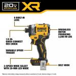 DEWALT 20V MAX XR Cordless Impact Driver (Tool Only)