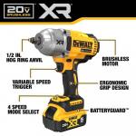 DEWALT 20V MAX Lithium-Ion Cordless 1/2 in. Impact Wrench Kit