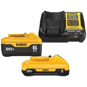 DEWALT Starter Kit 20V MAX Charger and 6.0Ah 4.0Ah Lithium-Ion Battery