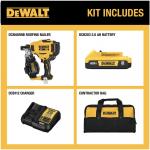 DEWALT 20V MAX Lithium-Ion 15-Degree Electric Cordless Roofing Nailer Kit with 2.0Ah Battery Charger and Bag