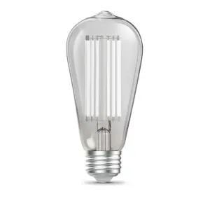 Feit Electric60-Watt Equivalent ST19 Dimmable White Filament Clear Glass E26 Vintage Edison LED Light Bulb, Soft White 2700K (ST1960927CAWFIL/HDRP)