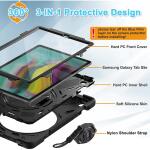 BRAECN Case for Galaxy Tab S5e 10.5" (2019) – Shockproof Kids Cover with Stand, Strap & Screen Protector – Black